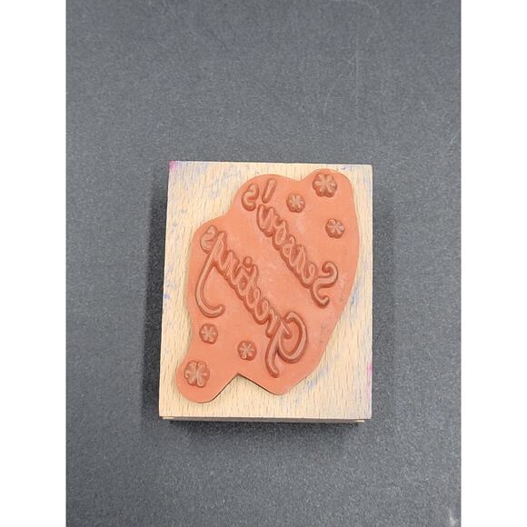 Rubber Stamp Seasons Greetings Holiday Christmas Paper Craft Scrapbook Cards - Picture 4 of 5